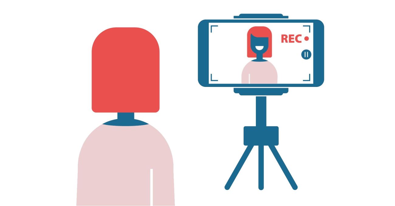 illustratie waarbij een opname maakt van een video presentatie