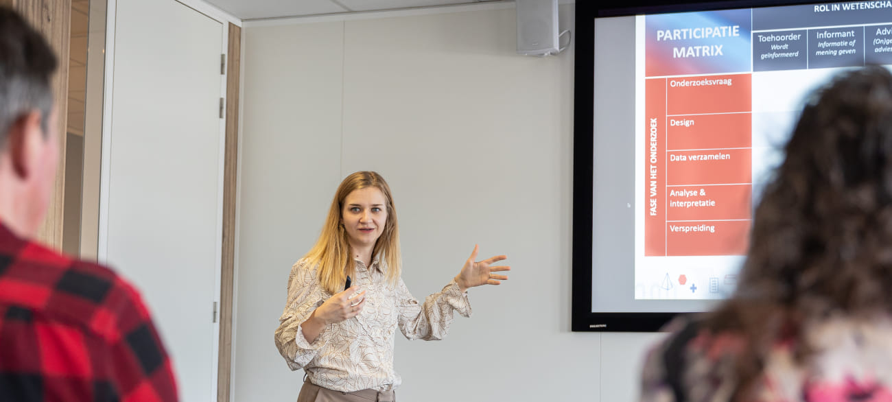 wendy olsder geeft een cursus participatie in onderzoek