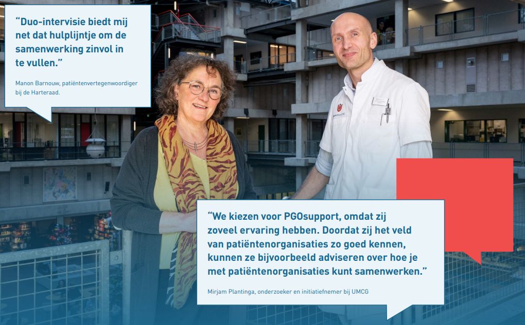 Foto Manon Barnouw, patiëntenvertegenwoordiger bij de Harteraad en dr. Pieter Postema, cardioloog-onderzoeker aan het Amsterdam UMC